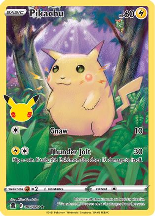 Pikachu Celebrations raw Pokemon card