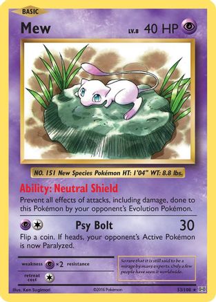 Mew (53/108) - XY Evolutions Holofoil