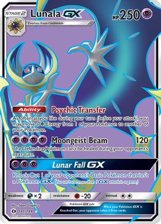 Lunala GX (Full Art) (141/149) - SM Base Set Holofoil