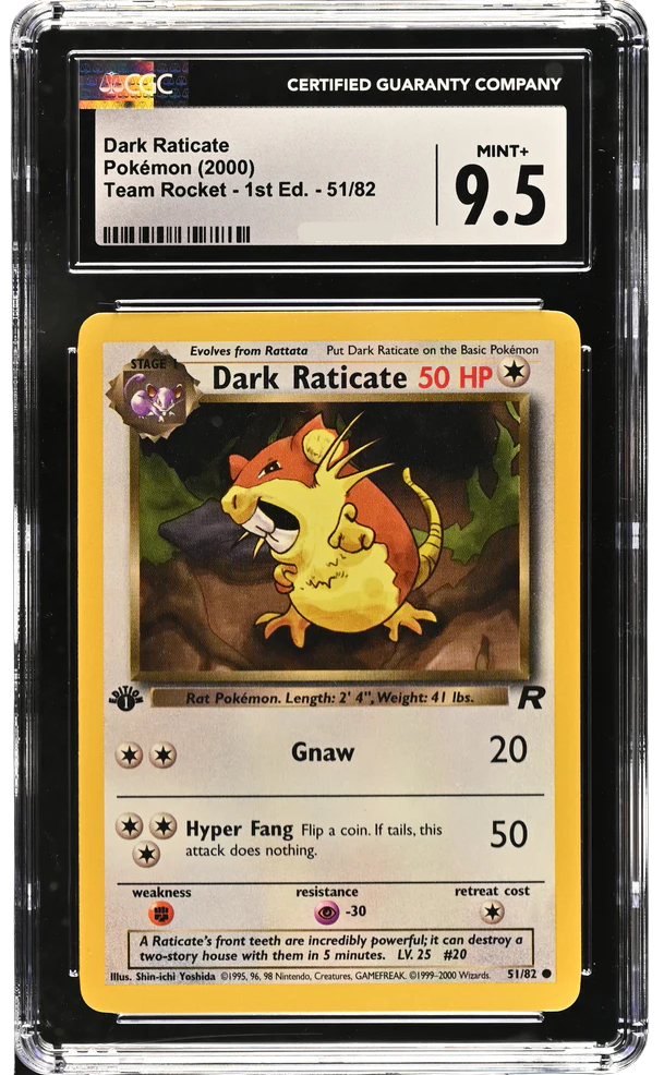 CGC 9.5 DARK RATICATE 1ST ED TEAM ROCKET