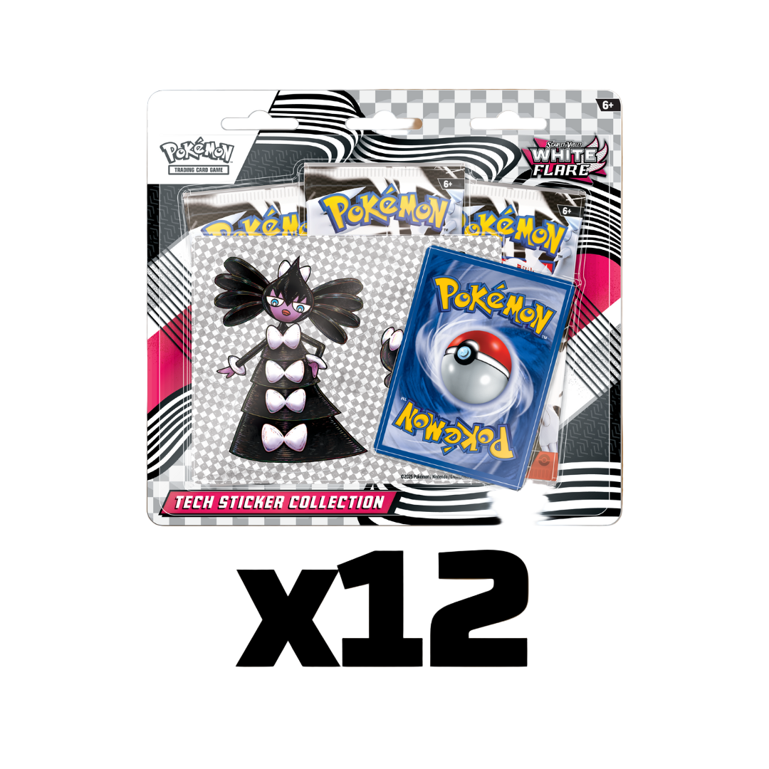 Sealed Case White Flare Tech Sticker 3-Packs Blister