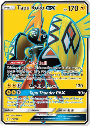 Tapu Koko GX (Full Art) (135/145) - SM Guardians Rising Holofoil