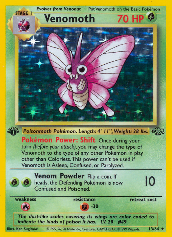 PSA 9Venomoth #13/64 Jungle 1st Edition