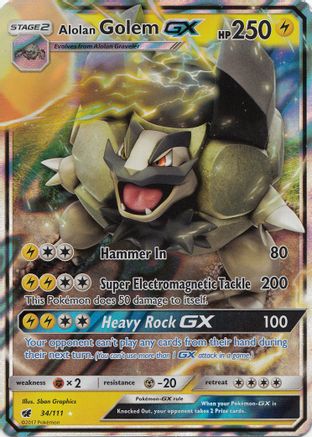 Alolan Golem GX (34/111) - SM Crimson Invasion Holofoil