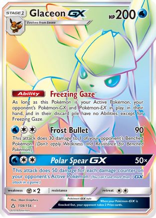 Glaceon GX (Secret Rare) (159/156) - SM Ultra Prism Holofoil