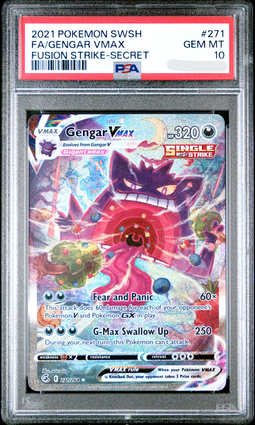 how much is a gengar vmax pokemon card worth psa 10 Pokemon CardGENGAR VMAX-(002/019) (sGG) Japanese PSA10 GX in play. PSA 10 FA/GENGAR VMAX FUSION