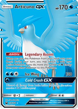 Articuno GX (Full Art) (154/168) - SM  Celestial Storm Holofoil