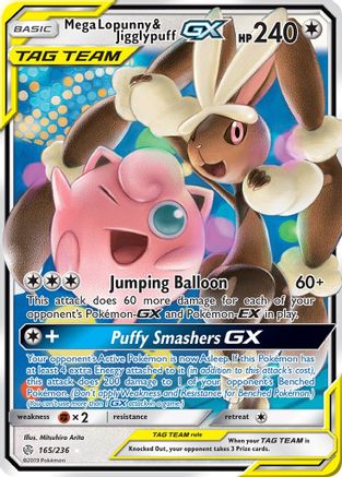 Mega Lopunny & Jigglypuff GX (165/236) - SM  Cosmic Eclipse Holofoil