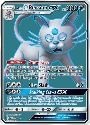 Alolan Persian GX (Full Art) (219/236) - SM Cosmic Eclipse Holofoil