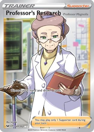 Professor's Research (Full Art) (201/202) - SWSH01 Sword & Shield Base Set Holofoil