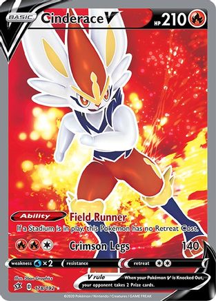 Cinderace V (Full Art) (178/192) - SWSH02 Rebel Clash Holofoil