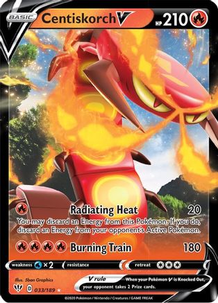 Centiskorch V (33/189) - SWSH03 Darkness Ablaze Holofoil