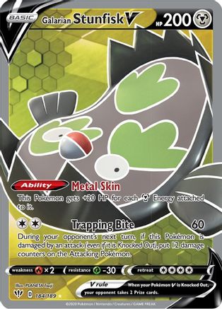 Galarian Stunfisk V (Full Art) (184/189) - SWSH03 Darkness Ablaze Holofoil