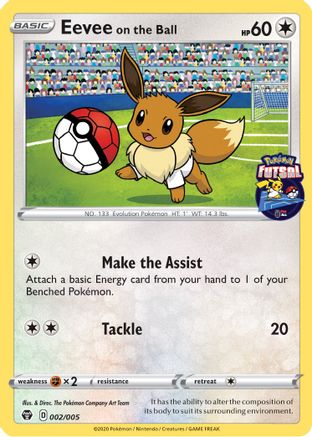 Eevee on the Ball (Pokemon Futsal) (2/005) - SEALED -Miscellaneous Cards & Products