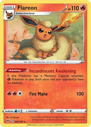 Flareon (26/185) - SWSH04 Vivid Voltage Reverse Holofoil