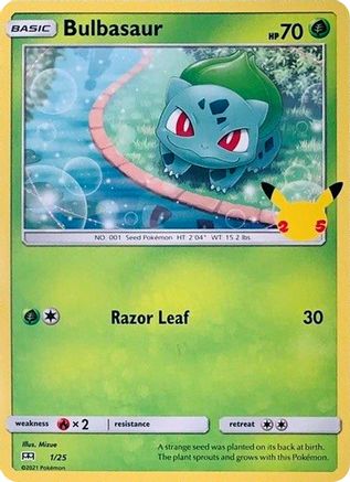 Bulbasaur (1/25) - McDonalds 25th Anniversary Promos Holofoil