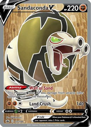 Sandaconda V (Full Art) (175/198) - SWSH06 Chilling Reign Holofoil