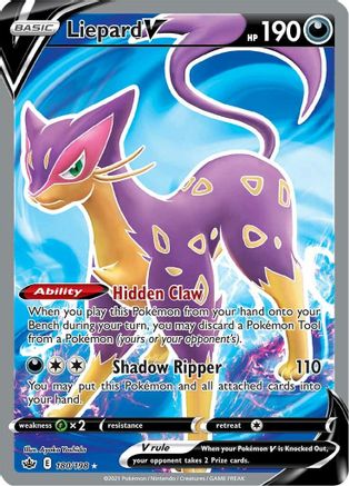 Liepard V (Full Art) (180/198) - SWSH06 Chilling Reign Holofoil
