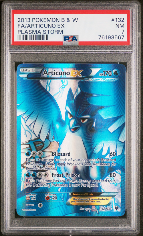 articuno ex pokemon card price PSA 7 FA/ARTICUNO EX PLASMA STORM