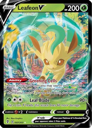Leafeon V (7/203) - SWSH07 Evolving Skies Holofoil