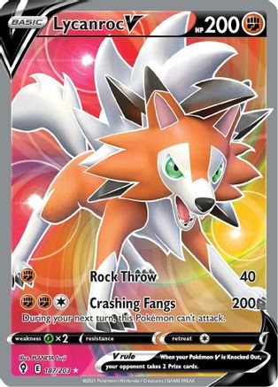 Lycanroc V (Full Art) (187/203) - SWSH07 Evolving Skies Holofoil