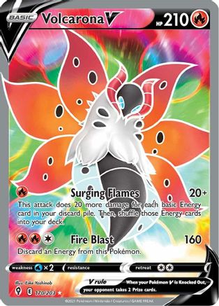 Volcarona V (Full Art) (170/203) - SWSH07 Evolving Skies Holofoil