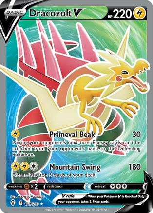 Dracozolt V (Full Art) (178/203) - SWSH07 Evolving Skies Holofoil