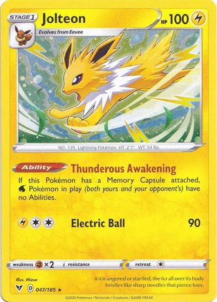 Jolteon (Cosmos Holo) (47/185) - Miscellaneous Cards & Products Holofoil