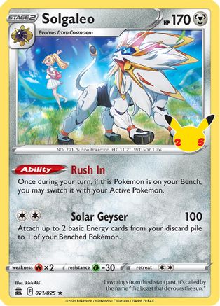 Solgaleo (21/025) - Celebrations Holofoil