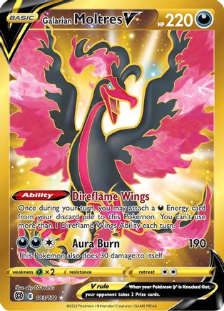 Galarian Moltres V (Secret) (183/172) - SWSH09 Brilliant Stars Holofoil