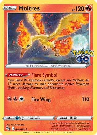 Moltres (12/078) - Pokemon GO Reverse Holofoil