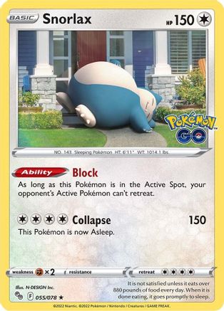 Snorlax (55/078) - Pokemon GO Holofoil