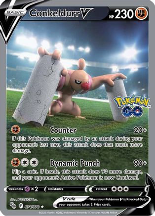 Conkeldurr V (Alternate Full Art) (74/078) - Pokemon GO Holofoil