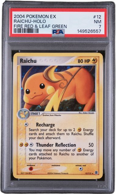 PSA 7 RAICHU HOLO FIRE RED & LEAF GREEN