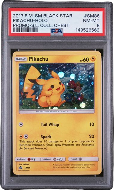 PSA 8 PIKACHU-HOLO SM BLACK STAR PROMO