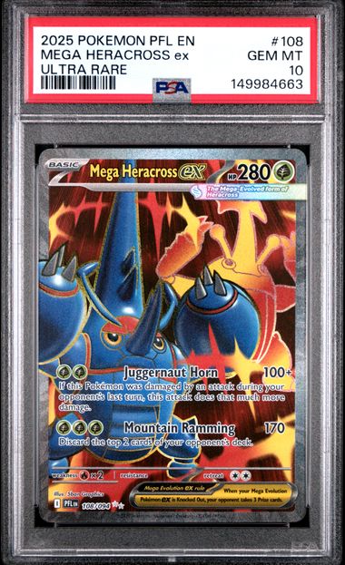 PSA 10 MEGA HERACROSS ex PHANTASMAL FLAMES