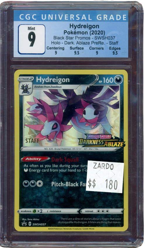 CGC 9 HYDREIGON STAFF DARKNESS ABLAZE PRERELEASE