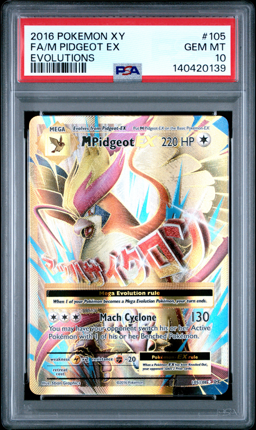 pidgeot ex pokemon card value PSA 10 FA/M PIDGEOT EX EVOLUTIONS
