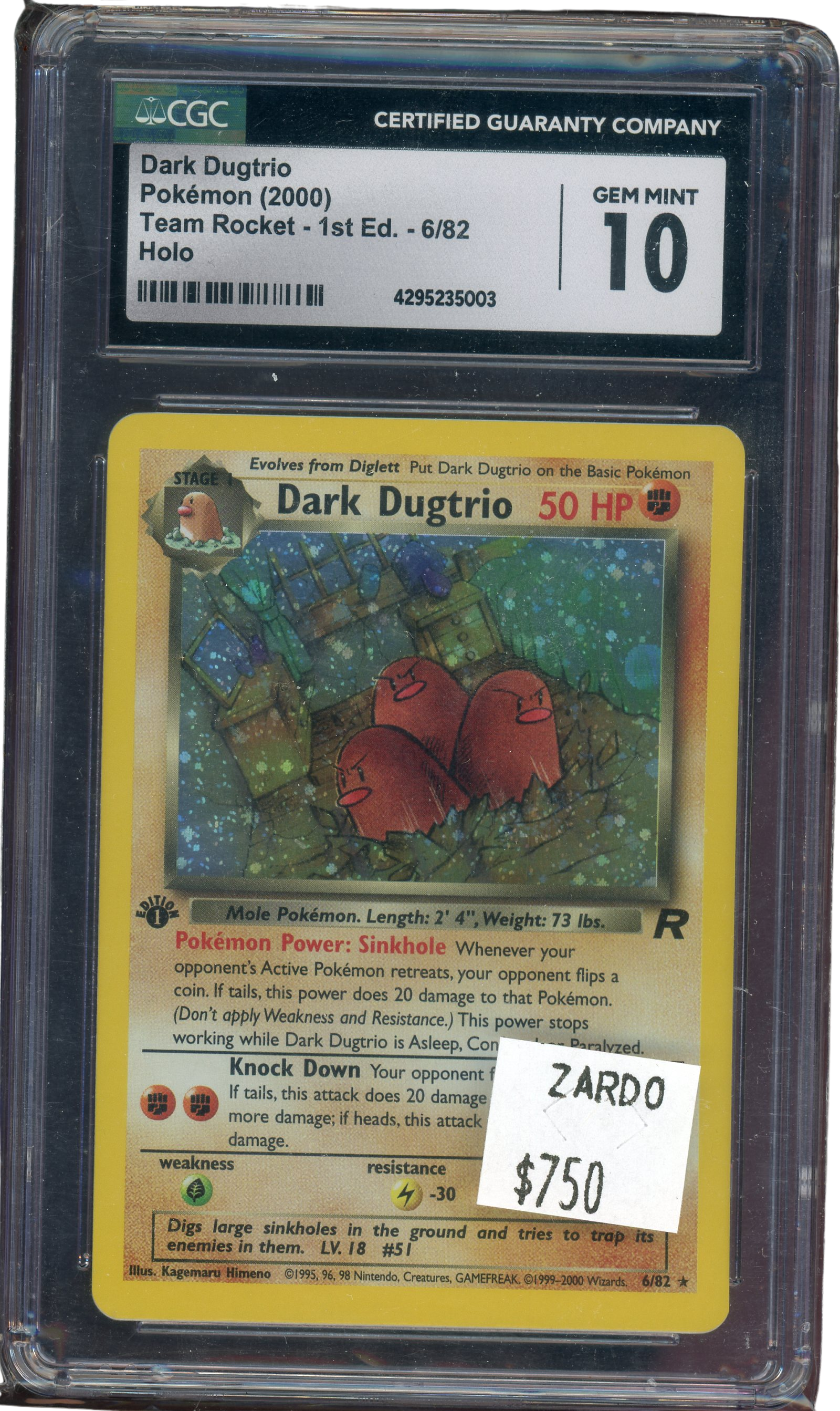 CGC 10 DARK DUGTRIO 1ST ED HOLO