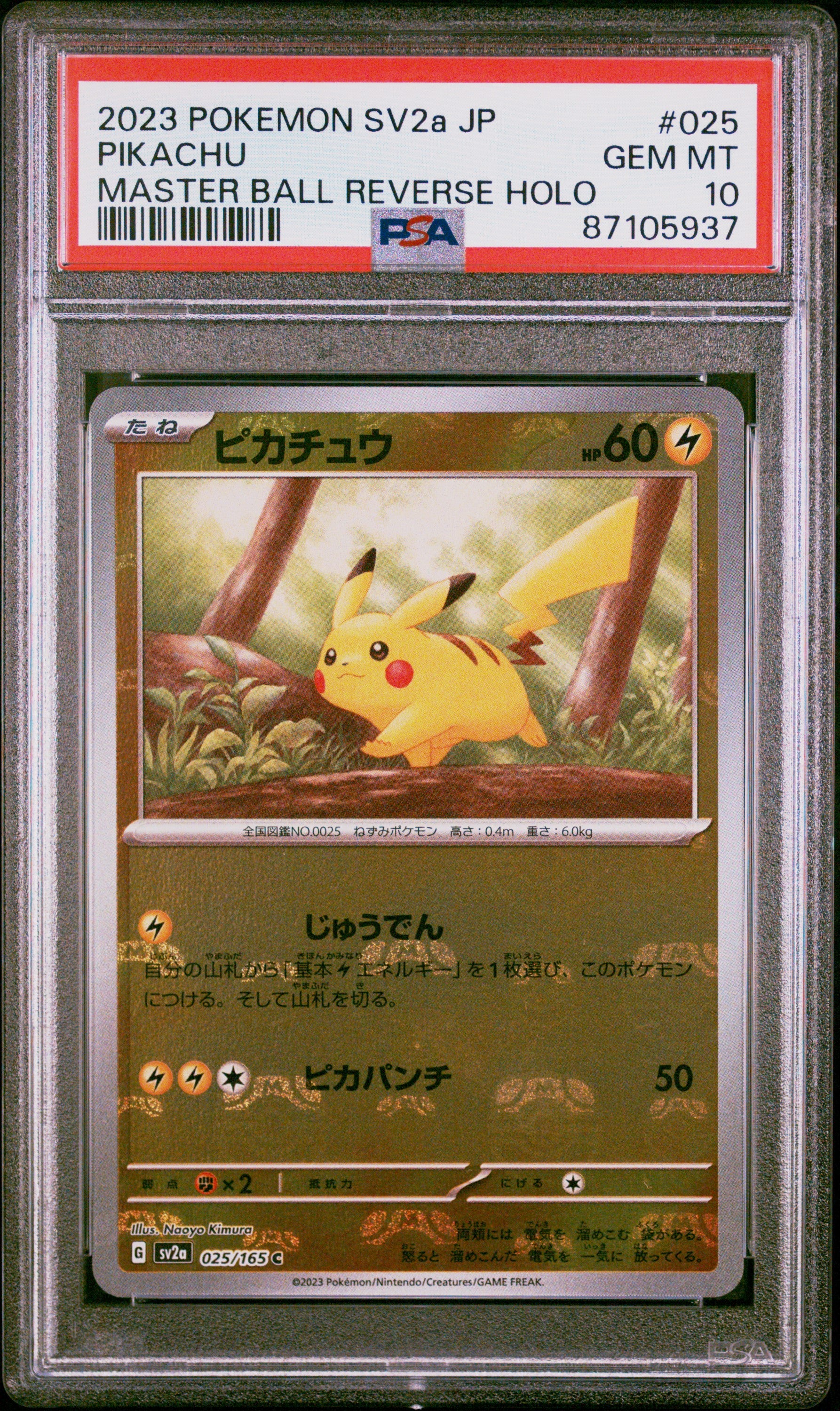 PSA 10 PIKACHU MASTER BALL REVERSE HOLO