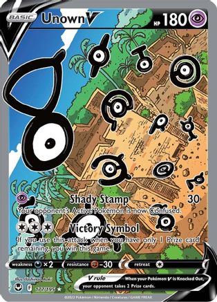 Unown V (Alternate Full Art) (177/195) - SWSH12 Silver Tempest Holofoil