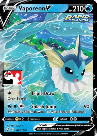 Vaporeon V (SWSH150) - Prize Pack Series Cards Holofoil
