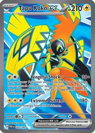 Tapu Koko ex (222/182) - SV04 Paradox Rift Holofoil