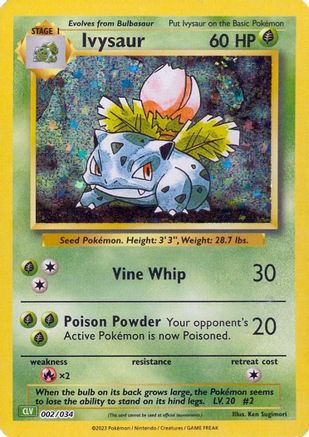 Ivysaur (2/034) - Trading Card Game Classic Holofoil