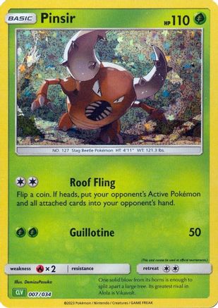 Pinsir (7/034) - Trading Card Game Classic Holofoil