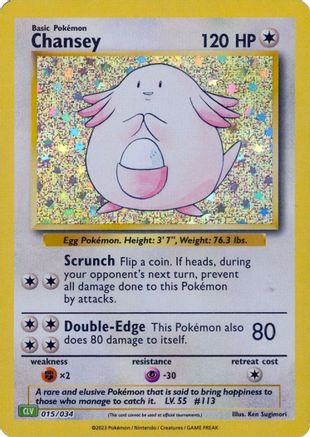 Chansey (15/034) - Trading Card Game Classic Holofoil