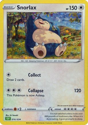 Snorlax (16/034) - Trading Card Game Classic Holofoil