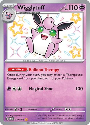 Wigglytuff (147/091) - SV Paldean Fates Holofoil