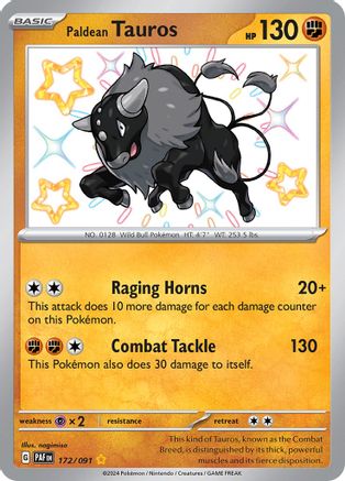 Paldean Tauros (172/091) - SV Paldean Fates Holofoil