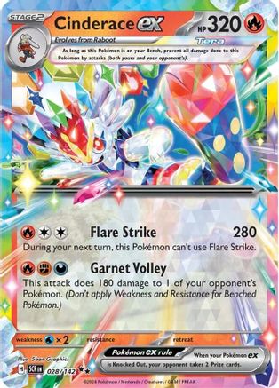 Cinderace ex (28/142) - SV07 Stellar Crown Holofoil